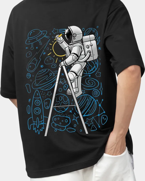 Black_Galactic_Painter_Astronaut_Graphic_Explore_Style_Beyond_Limits_Oversize_Tee