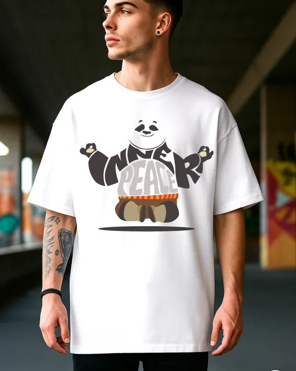 White_Kung_Fu_Peace_Limited_Edition_Oversized_Printed_T-Shirt