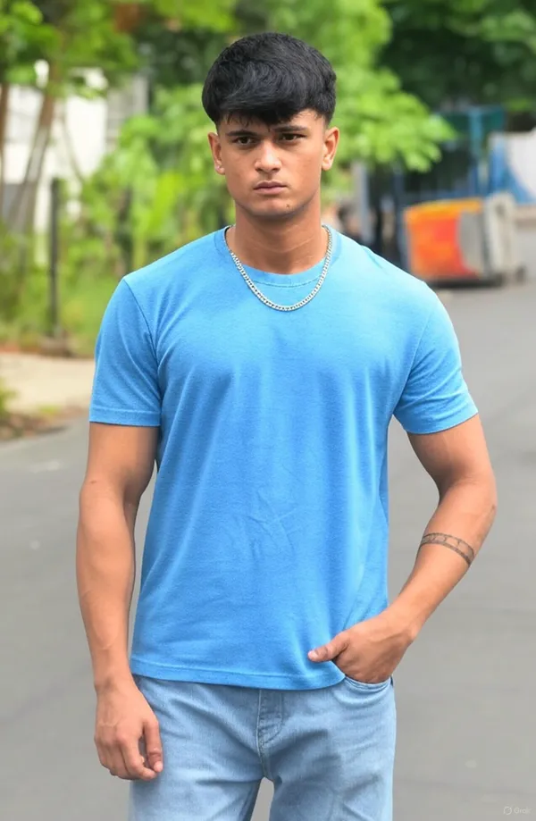 Blue_Classic_Short_Sleeves_Round_Neck_T-Shirt