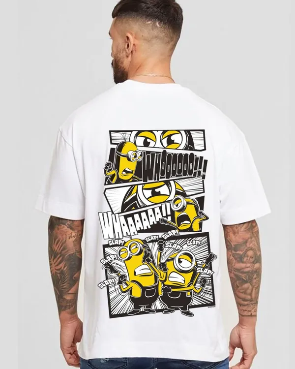 White_Minion's_World_Double_Printed_Oversized_Printed_T-Shirt