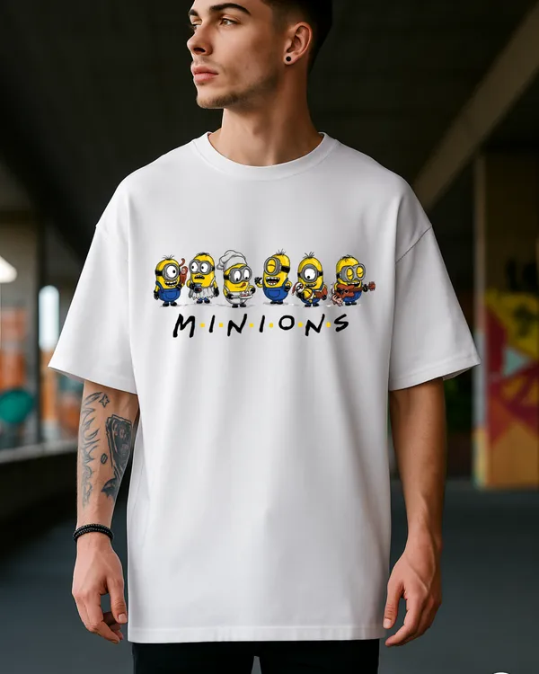 White_Minion's_World_Double_Printed_Oversized_Printed_T-Shirt