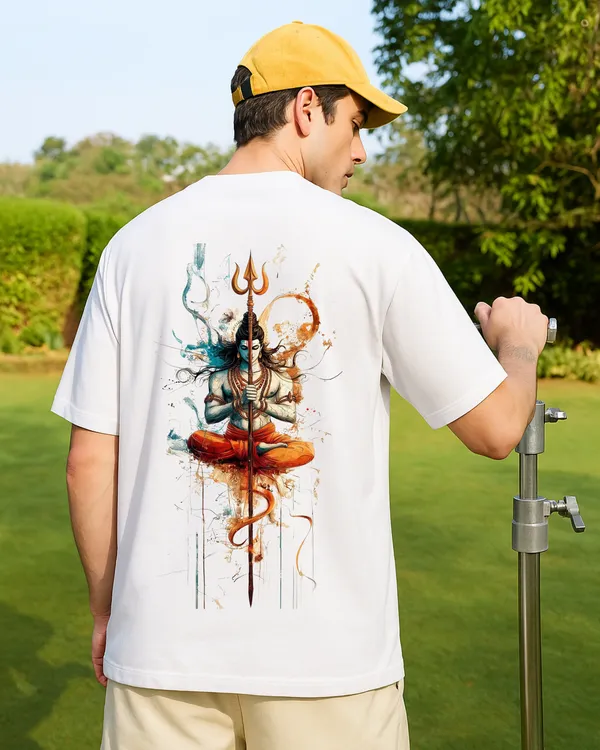White_Trishual_Dhari_Oversized_Printed_T-Shirt