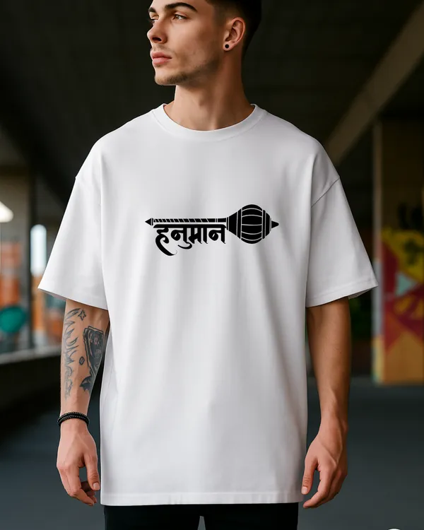 White_Hanuman_Gadda_Mythological_Edition_Oversized_Printed_T-Shirt