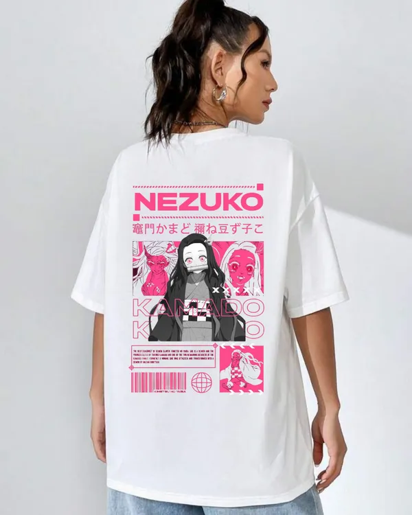 White_Nezuko_Oversized_Printed_T-Shirt