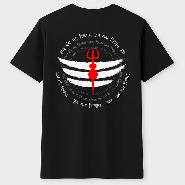 Black_Om_Namah_Shivaya_Trishul_Backprint_Power_In_Silence"_Oversize_Tee
