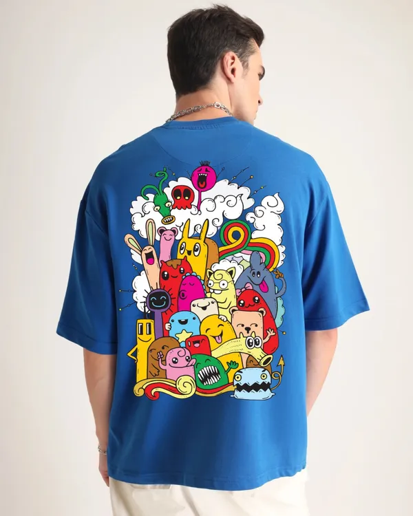 Blue_Royal_Blue_Doodle_Art_Oversized_Printed_T-Shirt