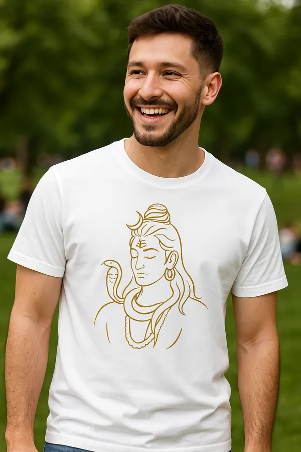 White_Sacred_Calm_Lord_Shiva_Minimalist_Edition_Oversize_Tee