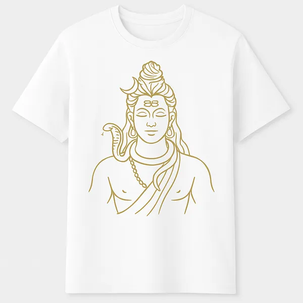 White_Sacred_Calm_Lord_Shiva_Minimalist_Edition_Oversize_Tee