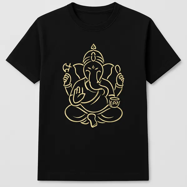 Black_Sacred_Simplicity_Lord_Ganesha_Minimal_Line_Art_Oversize_Tee