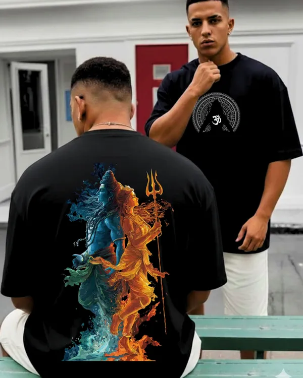 shiva_&_sati_Vibrent_Oversize_Black_Tees