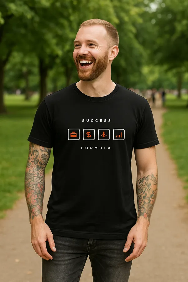 Black_Success_Formula_Minimal_Icon_Hustle._Earn._Fly._Grow_Oversize_Tee