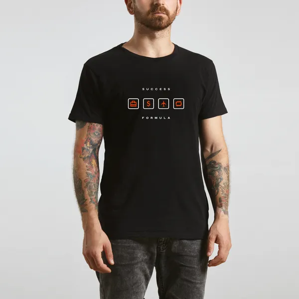 Black_Success_Formula_Minimal_Icon_Hustle._Earn._Fly._Grow_Oversize_Tee