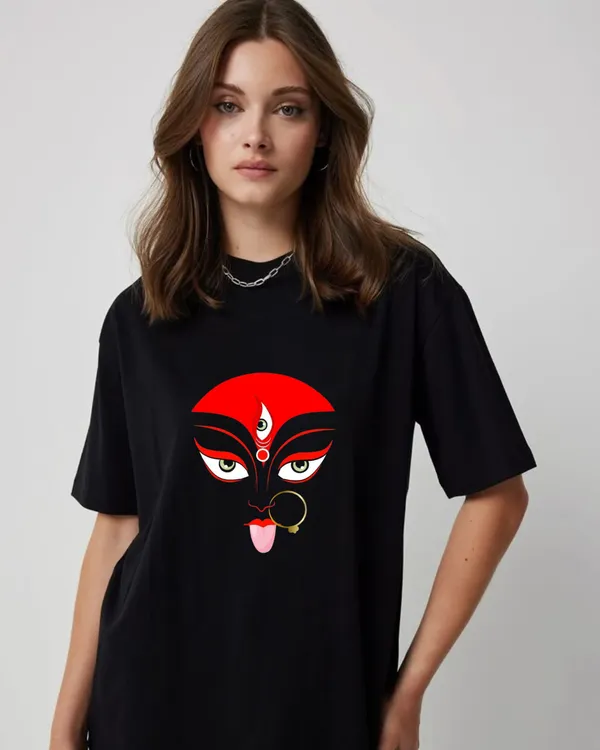 Durga_Puja__Edition_Oversize_Black_Tees