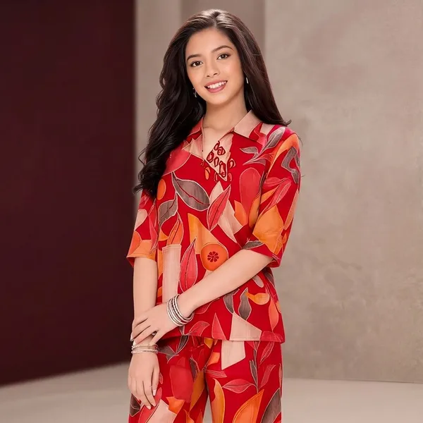 Red_Floral_Print_Silk_Night_Suit_Set_For_Women