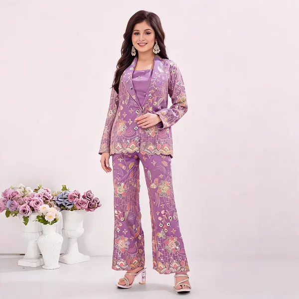 Purple_Embroidered_Silk_Jacket_Style_Suit_Set_For_Women