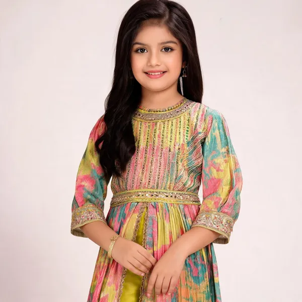 Multicolor_Embroidered_Cotton_Anarkali_Suit_For_Girls