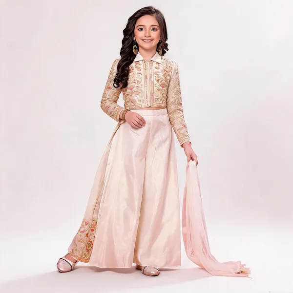 Peach_Silk_Embroidered_Palazzo_Suit_Set_For_Girls