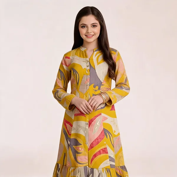 Yellow_Printed_Cotton_Flared_Midi_Dress_For_Women