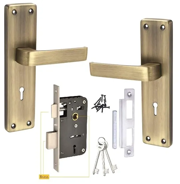 DM_Locks_|_Iron_|_Glossy_Antique_|_8"_Mortice_Handle_-_65MM_Double_Turn,_3_Long_Keys_for_Bedroom_Doors_and_Main_Doors
