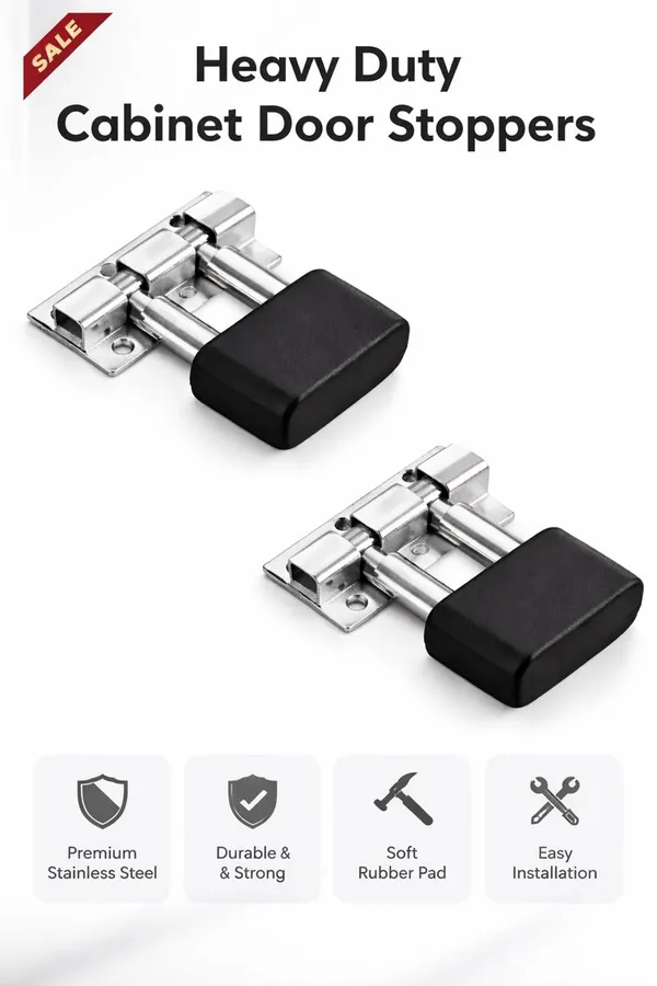 Pack_Of_4_|_Stainless_Steel_Rolex_Door_Stopper_|_3.75_Inches_|_Silver_|_With_Screws/Designer_Foot_Door_Stopper_with_Rubber_Tip_Bottom/Home,_Office,_Bathroom/Slip-Resistant/All_Type_Doors