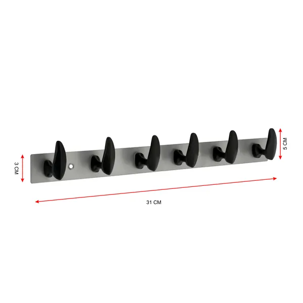 Pack_Of_4_Black_&_Silver_Aluminium_Wall_Hook_Stand,_6_Hooks_Each,_Modern_Wall_Mount_Hanger_For_Clothes,_Towels_And_Keys