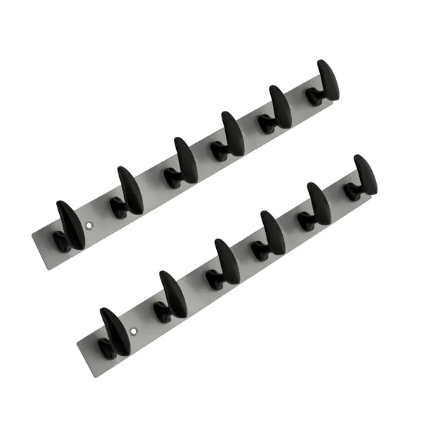 Pack_Of_4_Black_&_Silver_Aluminium_Wall_Hook_Stand,_6_Hooks_Each,_Modern_Wall_Mount_Hanger_For_Clothes,_Towels_And_Keys