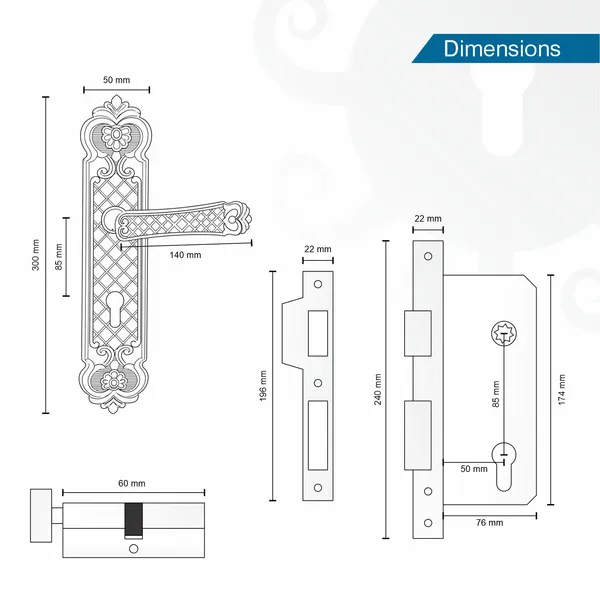 DM_Locks_|_12_inches_|_Premium_Zinc_Black_Antique_Finish_Mortise_Lock_Set