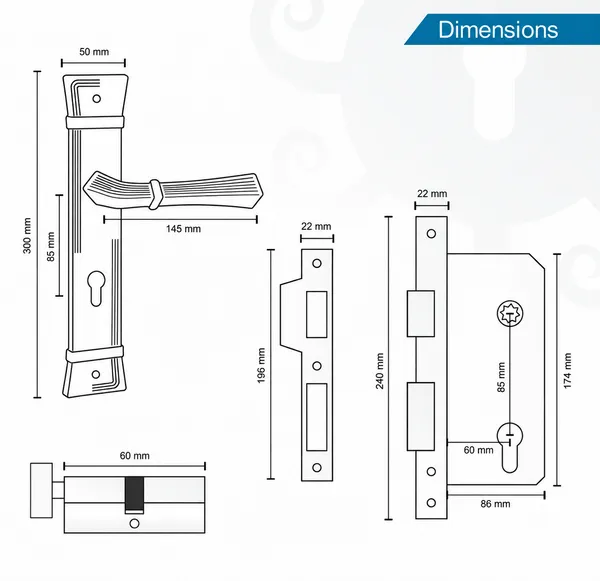 DM_Locks_|_8_inches_|_Premium_Zinc_Antique_Finish_Mortise_Lock_Set