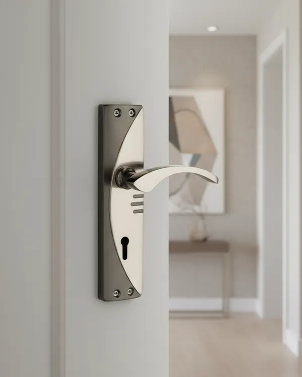 Pack_Of_2_|_DM_Locks_|_Iron_Glossy_7"_Mortice_Door_Set,_Curved_Handle_|_Black,_Silver_Finish_|