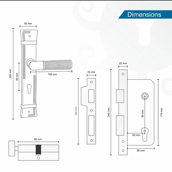 DM_Locks_|_12_inches_|_Premium_Zinc_Antique_Finish_Mortise_Lock_Set