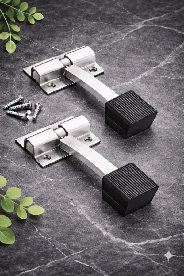 Pack_Of_4_|_Stainless_Steel_|_Single_Square_Rod_Rubber_Door_Stopper_for_Home_(5_Inch,_Chrome_Finish)