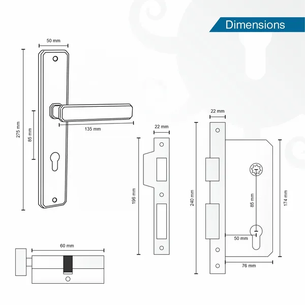 DM_Locks_|_11_inches_|_Premium_Zinc_Antique_Finish_Mortise_Lock_Set