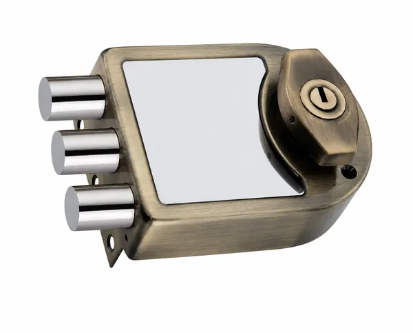 Heavy_Tribolt_Door_Lock_|_Stainless_Steel_|_Brass_Antique_Finish_|_2CK_|_Operated_both_side_|_Four_High_Grade_Brass_Computer_Keys