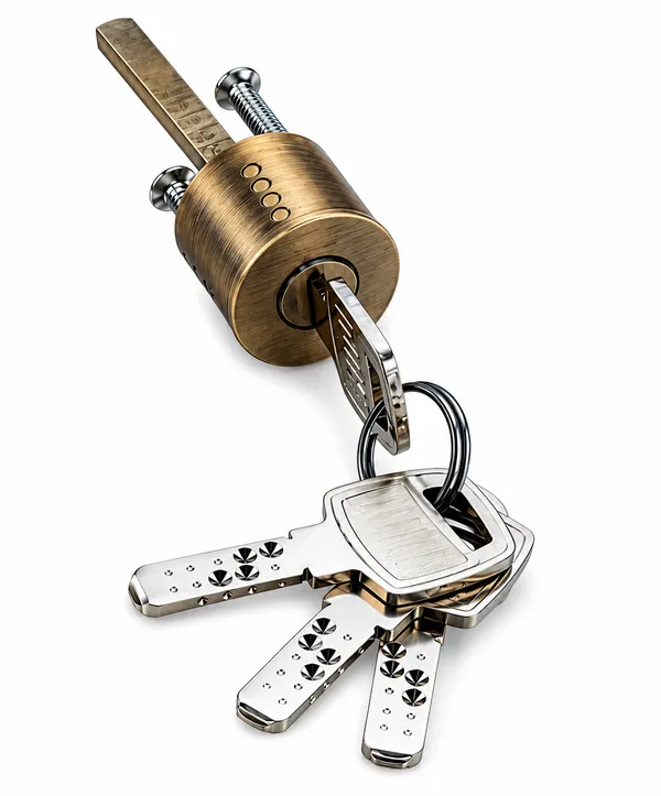 Heavy_Tribolt_Door_Lock_|_Stainless_Steel_|_Brass_Antique_Finish_|_2CK_|_Operated_both_side_|_Four_High_Grade_Brass_Computer_Keys