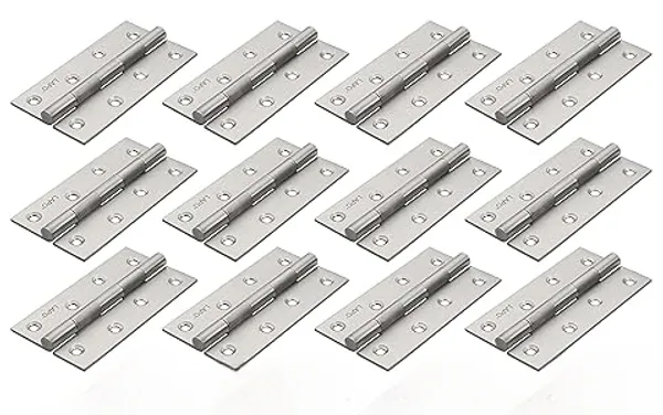Pack_of_12_|_4_Inch_x_12_Gauge_|_Matt_Finish_|_Heavy_Duty_Welded_Hinges_for_Main_Door,_Stainless_Steel_Hinges,_Kabja_for_Door,_Cabinets_Doors,_Bedroom,_Kabja_for_Door_�_Pack_of_12_(2.5mm_Thickness,_Matt_Finish)