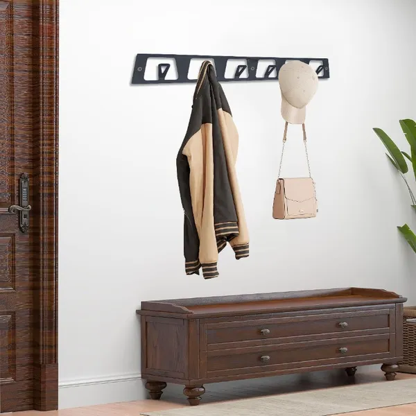Black_Stainless_Steel_6_Pt_Bathroom_Cloth_Hooks_Hanger_Door_Bathroom_Robe_Hooks_Rail_For_Hanging_Keys,Clothes,Towel_Steel_Hook