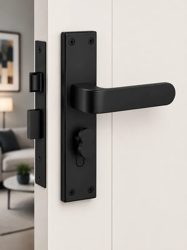 DM_Locks_|_8_Inch_|_Stainless_Steel_|_Black_finish_|_Mortice_Handle_|_Cylindrical_Door_Lock_200mm