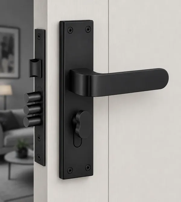 DM_Locks_|_8_Inch_|_Stainless_Steel_|_Black_finish_|_Mortice_Handle_|_Cylindrical_Door_Lock_200mm
