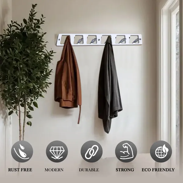 Silver_Chrome_Stainless_Steel_6_Pt_Bathroom_Cloth_Hooks_Hanger_Door_Bathroom_Robe_Hooks_Rail_For_Hanging_Keys,Clothes,Towel_Steel_Hook