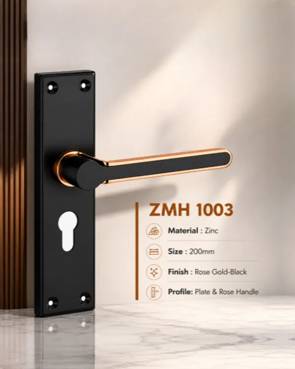 DM_Locks_|_8_Inch_|_Mortise_Handle_Cylindrical_Door_Lock_200mm,_Black_and_Rose_Gold_finish