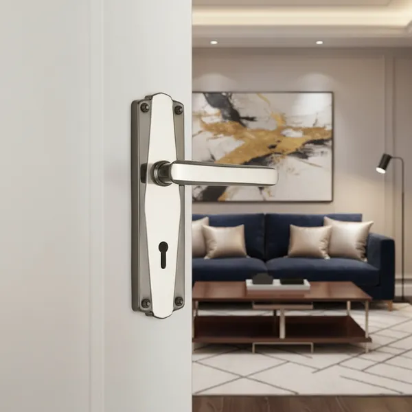 Pack_Of_2_|_DM_Locks_|_Iron_Glossy_7"_Mortise_Handle_-_65MM_Double_Turn,_3_Keys,_Straight_Handle_|_Black,_Silver_|