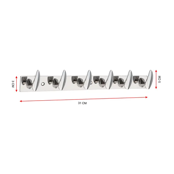 Pack_Of_4_Silver_Chrome_Aluminum_Hook_Rail_With_6-Hooks_Chrome_Finish_For_Walls_Of_Bathroom/Kitchen–Hook_Rail_Bar_For_Clothes/Towel/Keys