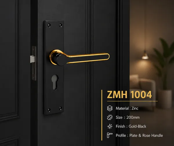 DM_Locks_|_8_Inch_|_Mortise_Handle_|_Cylindrical_Door_Lock_200mm,_Black_and_Gold_finish