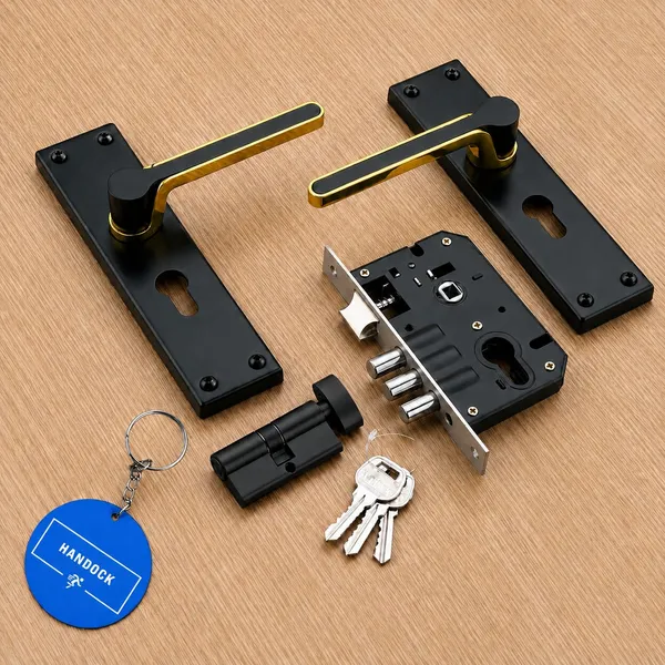 DM_Locks_|_8_Inch_|_Mortise_Handle_|_Cylindrical_Door_Lock_200mm,_Black_and_Gold_finish