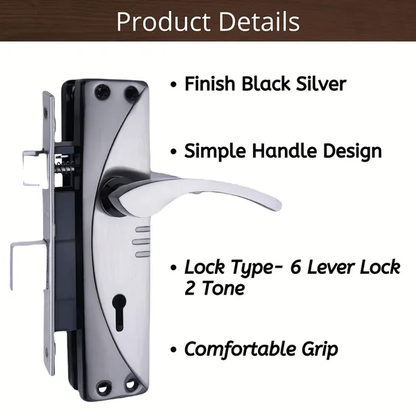 DM_Locks_|_Iron_|_Matt_Finish_7"_Mortice_Door_Set,_Curved_Handle_(Black,_Silver)