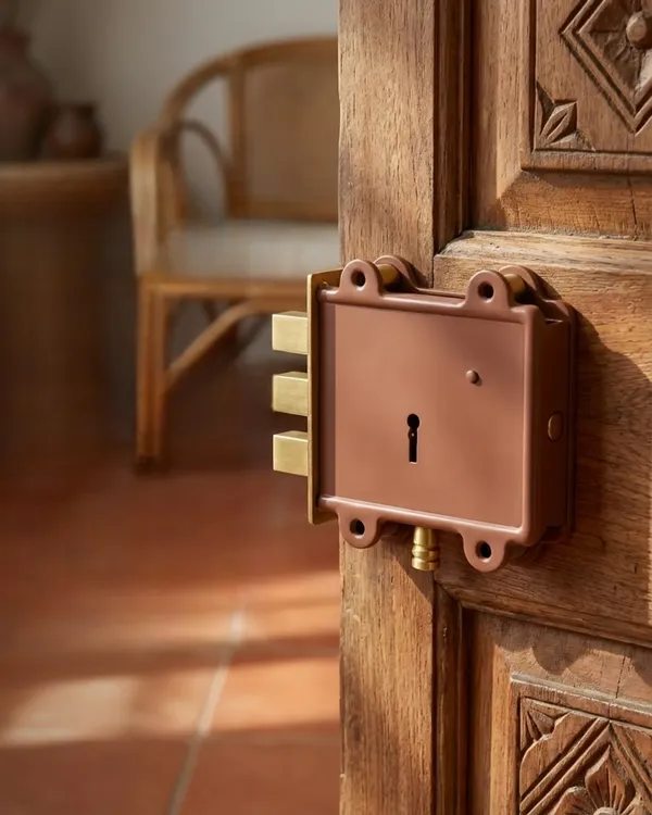 DM_Locks_|_Main_Door_Lock_(3_Square_Bullet)_8_Levers_125mm_Double_Action_Locking_With_3_Chrome_Finish_Keys_Brown