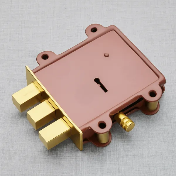 DM_Locks_|_Main_Door_Lock_(3_Square_Bullet)_8_Levers_125mm_Double_Action_Locking_With_3_Chrome_Finish_Keys_Brown