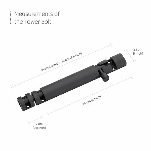8_inch_|_Pack_of_4_|_Black_|_Stainless_Steel_and_Aluminium_|_Modern_Zylo/Xylo_Black_Tower_Bolt_