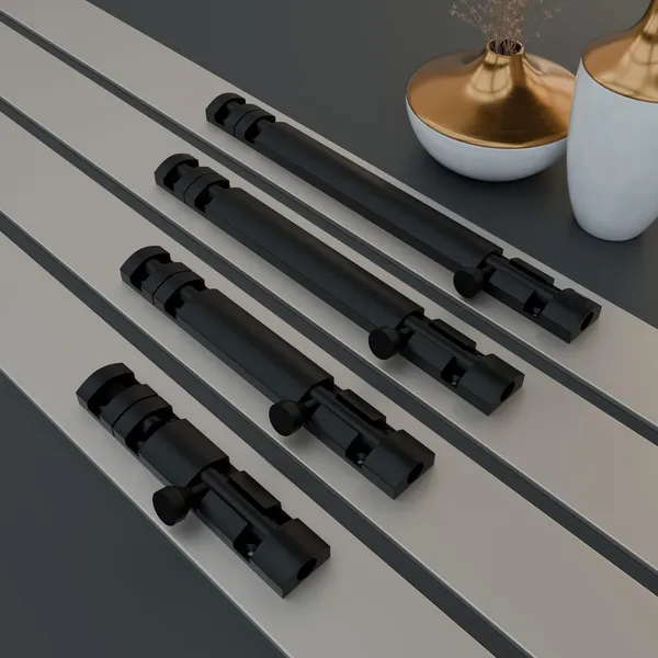 8_inch_|_Pack_of_4_|_Black_|_Stainless_Steel_and_Aluminium_|_Modern_Zylo/Xylo_Black_Tower_Bolt_