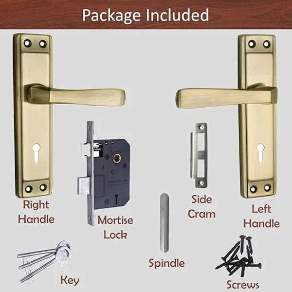 Pack_Of_2_|_DM_Locks_|_Iron_Glossy_Antique_|_7"_Mortise_Handle_-_65MM_Double_Turn,_3_Keys